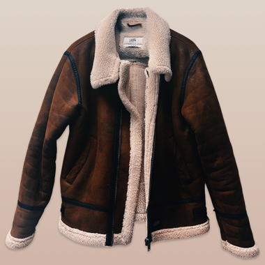 Giacca bomber sherpa marrone