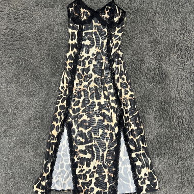 Long leopard print nightgown, Size S, like new!
