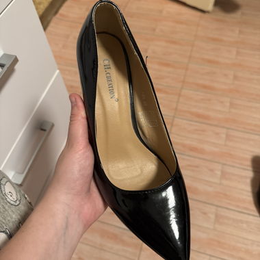 Black acrylic heels size 39