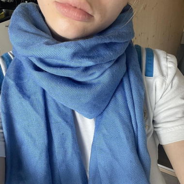 wool light/sky blue scarf very comfortable