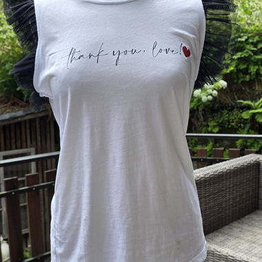 Camicia bianca con maniche in tulle