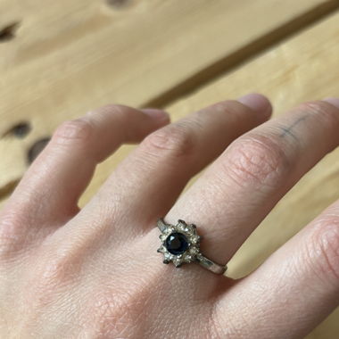 vintage ring with blue stone