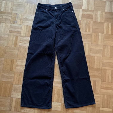 Black corduroy casual pants