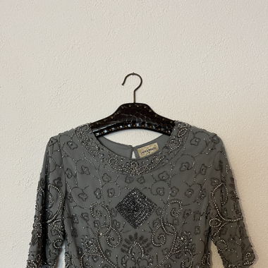Beaded Top Light Blue/Grey
