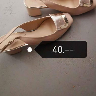Beige Slingback Pumps