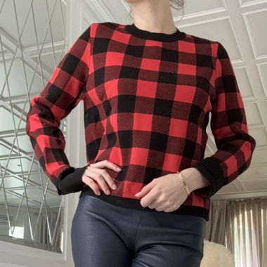 SANDRO checkered sweater