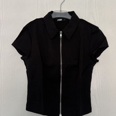 Black Zip Blouse