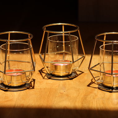 Lot de photophores en verre