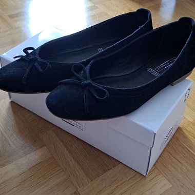 Schwarze Wildleder-Ballerinas 5th Avenue