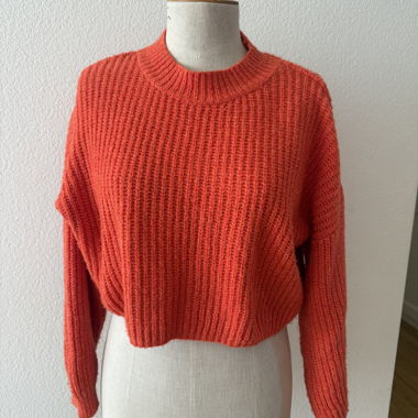 Pull court tricoté orange Tally Weijl comme NEUF
