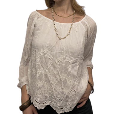 boho chic cottagecore blouse with embroidery