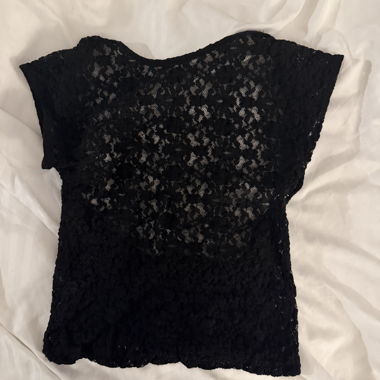 Black lace crop top