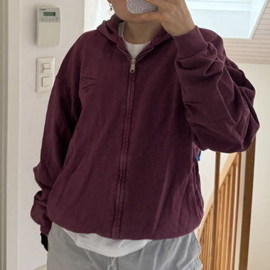 Bordeaux Hoodie mit Reissverschluss