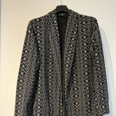 Schwarz gemusterter Longblazer
