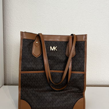 Michael Kors brown monogram tote bag