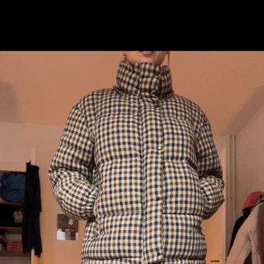 Karrierte Puffer Jacke