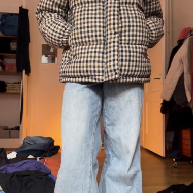 Karrierte Puffer Jacke
