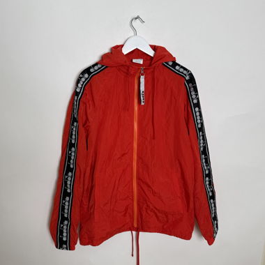 Red Diadora Hooded Windbreaker