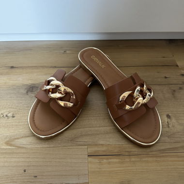 CATWALK Slippers Gr. 38 brown with gold