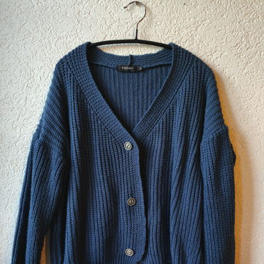 Gilet en maille bleu