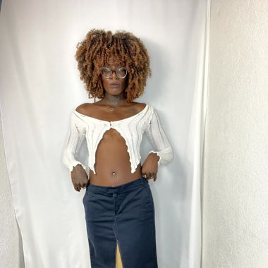 Jupe longue Charlie marine & camel