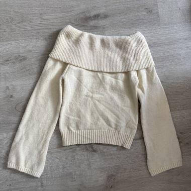 Maglione scollo a barca crema - SHEIN