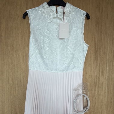 Abito Ted Baker rosa e bianco - TAGLIA 10 UK