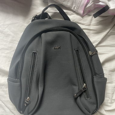 Zaino in finto pelle grigio