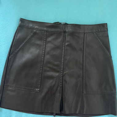 Black faux leather mini skirt