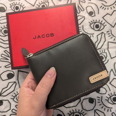 Porte-monnaie/portefeuille en cuir marron Thai JACOB