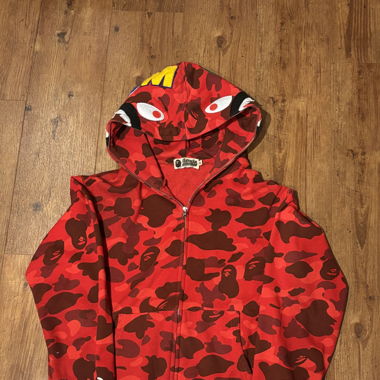 BAPE red Zip Hoodie 