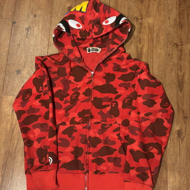 BAPE sweat zippé rouge
