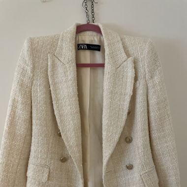 Zara tweet blazer Creme s 