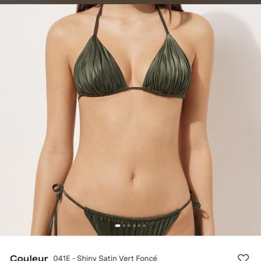 Bikini in satiniertem Grün