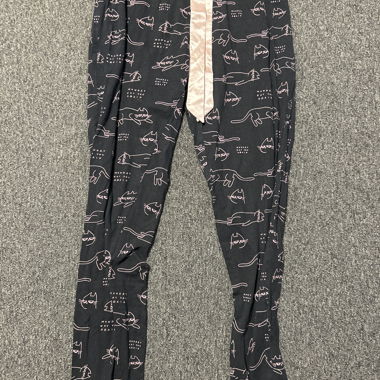 Pantaloni pigiama neri con stampa di gatti