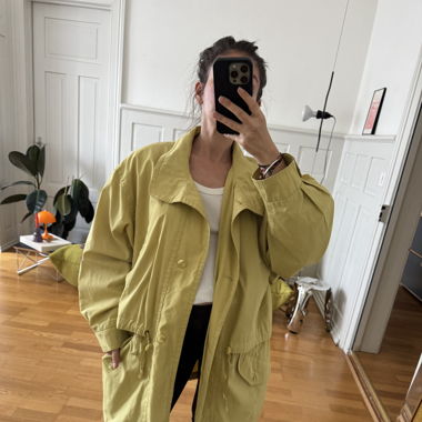 Oversized vintage coat in soft yellow
