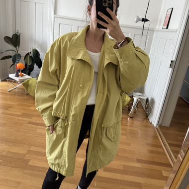 Oversized Vintage Coat in Soft Yellow