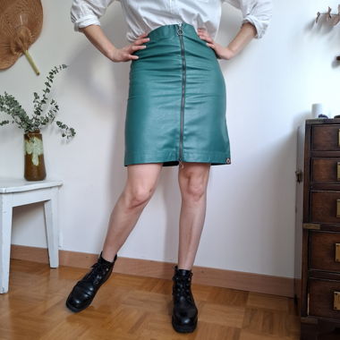 Faux leather mini skirt