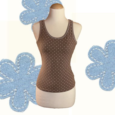 Braunes Tanktop mit Punkten