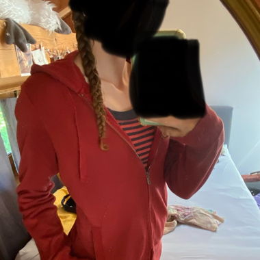 Giacca con cappuccio rossa da donna XS