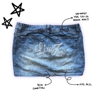 y2k vintage low-waisted denim mini skirt