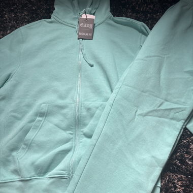 Turquoise zip-up hoodie