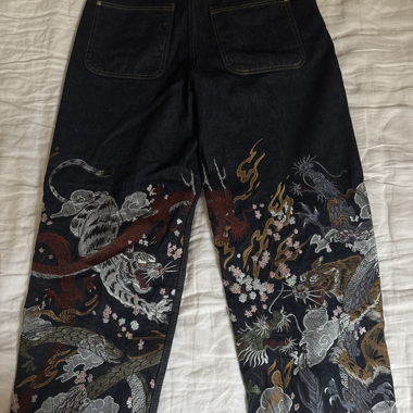 il tiratore "yakuza" denim grezzo