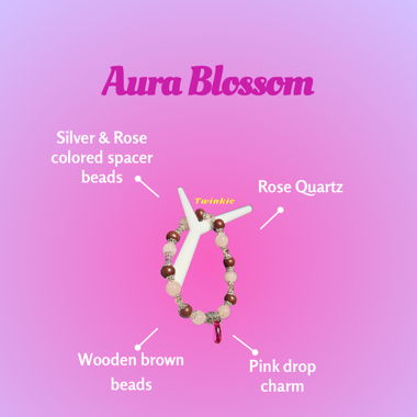 Handmade Crystal Rose quartz jewelry bracelet