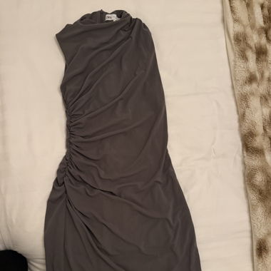 Langes Zara-Kleid Taupe Grösse S