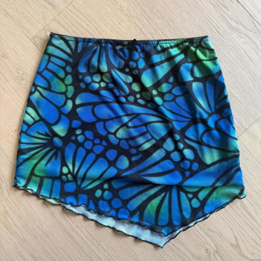 Gonna corta con motivo blu-verde