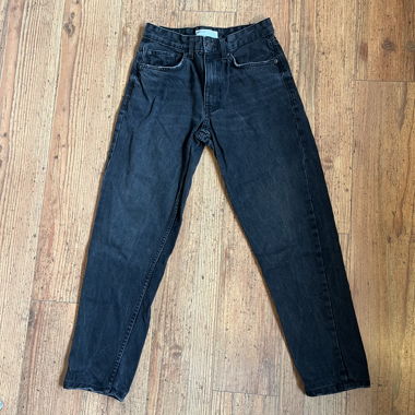 Straight Vintage Jeans von Bershka, schwarz