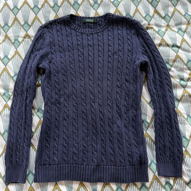 Lauren Ralph Lauren navy cable knit sweater