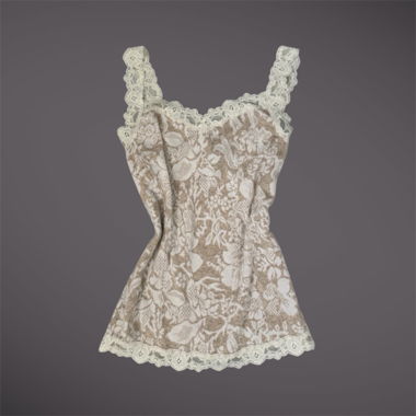 Weisses Spitzen-Camisole-Top im Coquette-Vintage-Stil