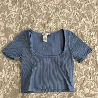 Ribbed Blue Top